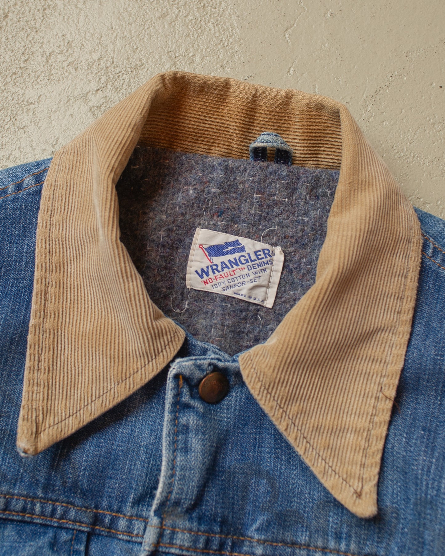 1970s Personalized lined Wrangler Denim Jacket - M