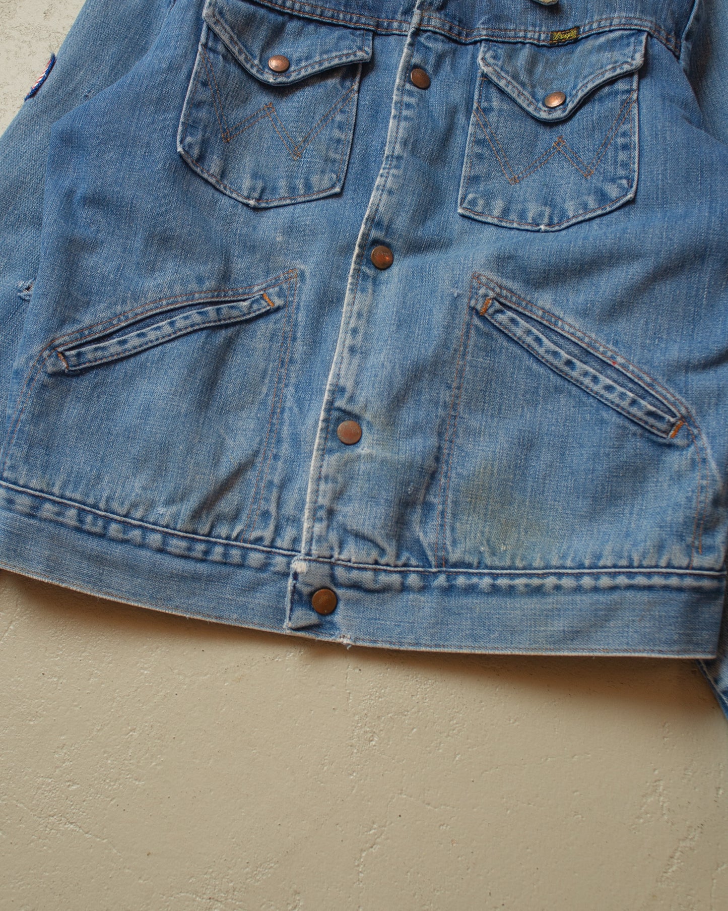 1970s Personalized lined Wrangler Denim Jacket - M