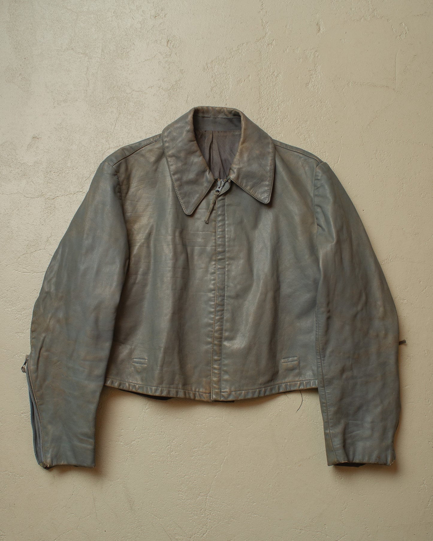 1982 German Navy Uboot Leather Jacket grey - M/L
