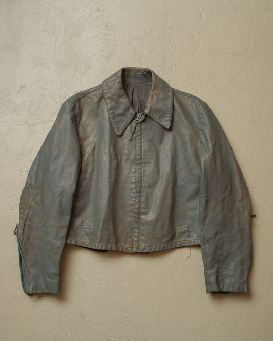 1982 German Navy Uboot Leather Jacket grey - M/L