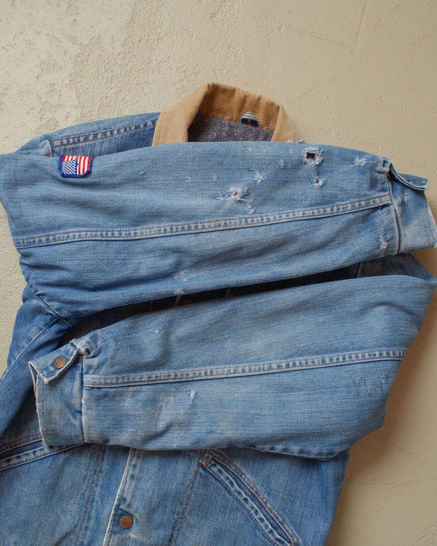 1970s Personalized lined Wrangler Denim Jacket - M