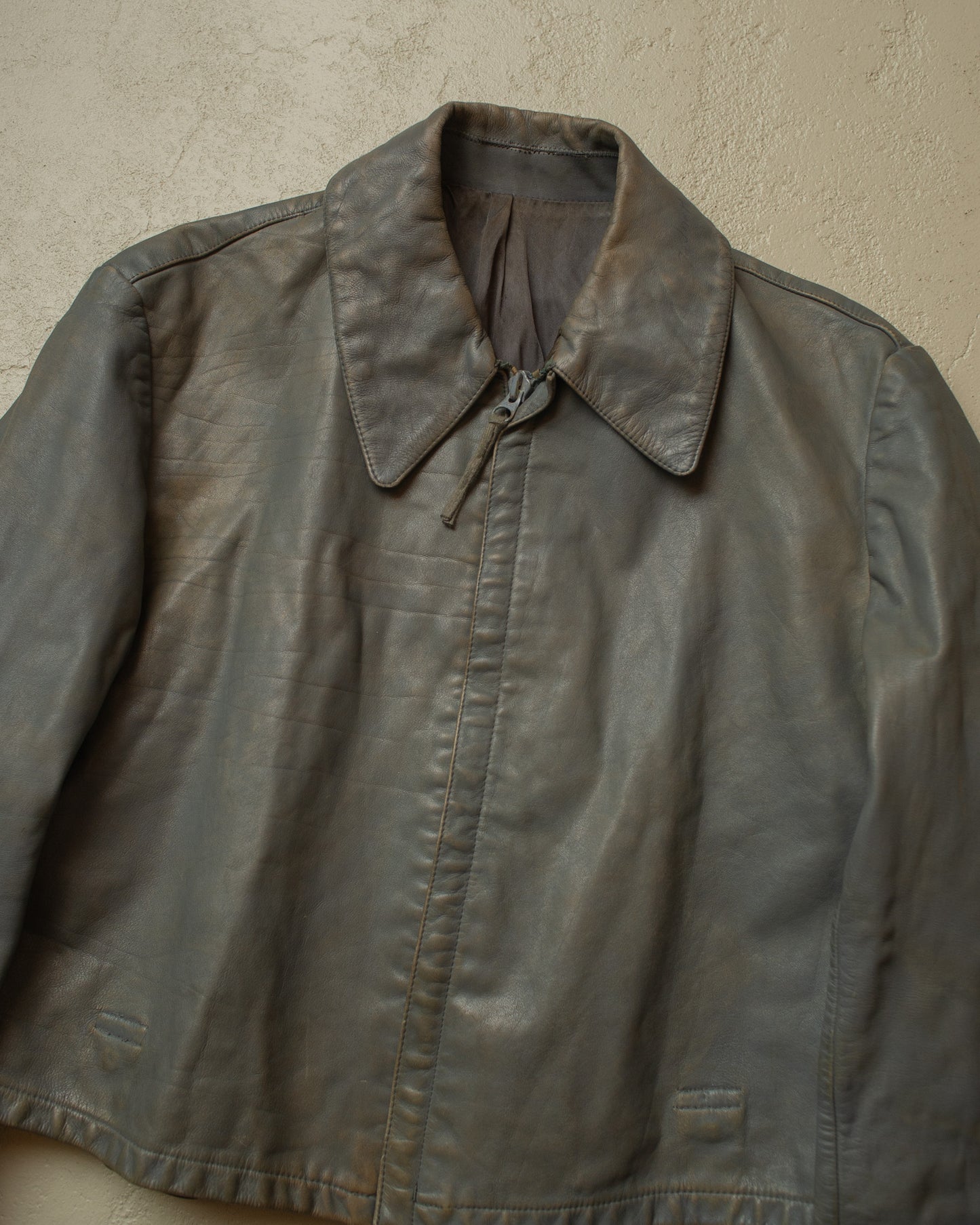 1982 German Navy Uboot Leather Jacket grey - M/L