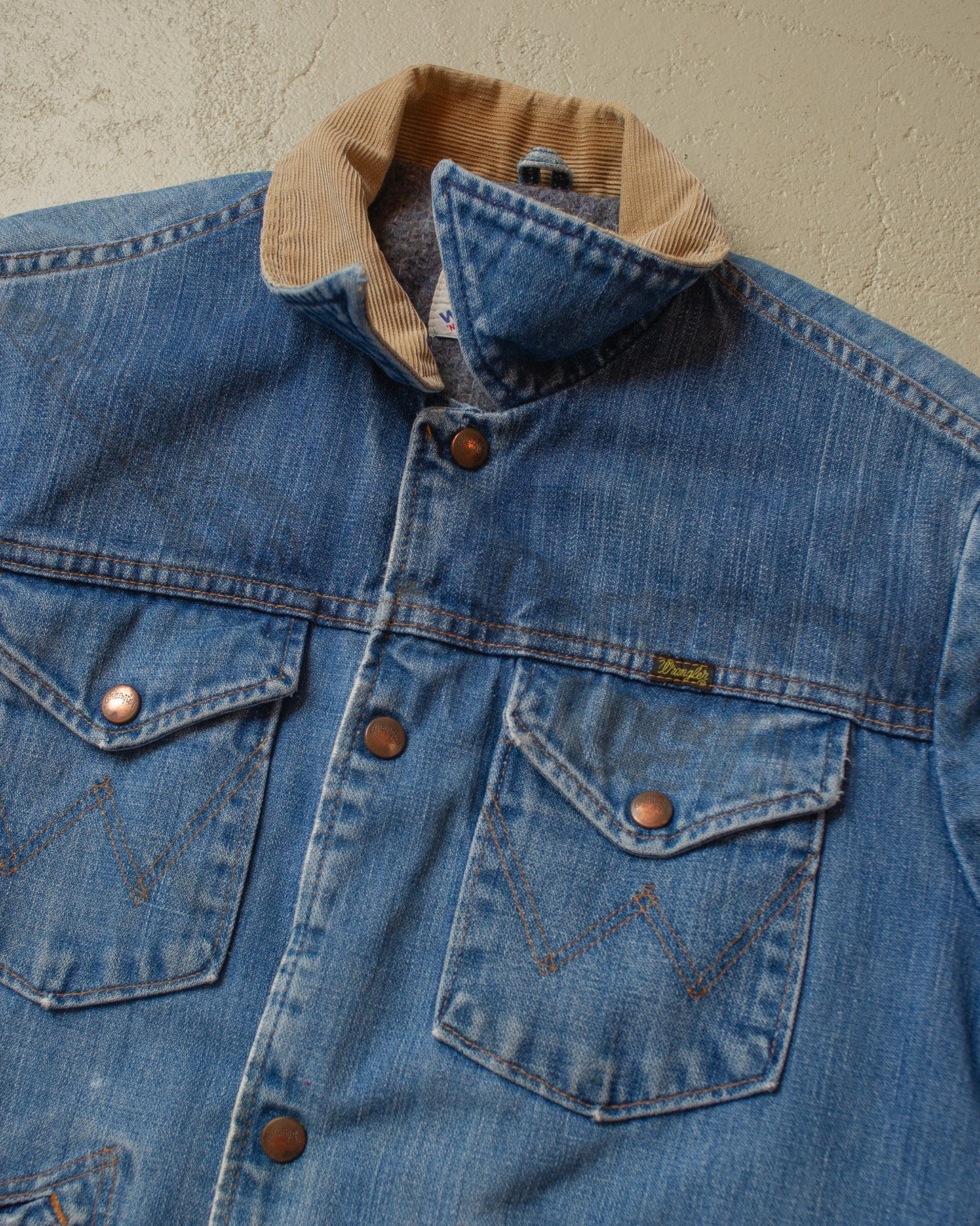 1970s Personalized lined Wrangler Denim Jacket - M