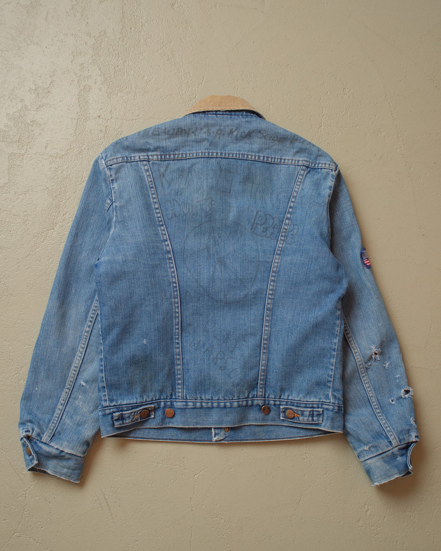 1970s Personalized lined Wrangler Denim Jacket - M