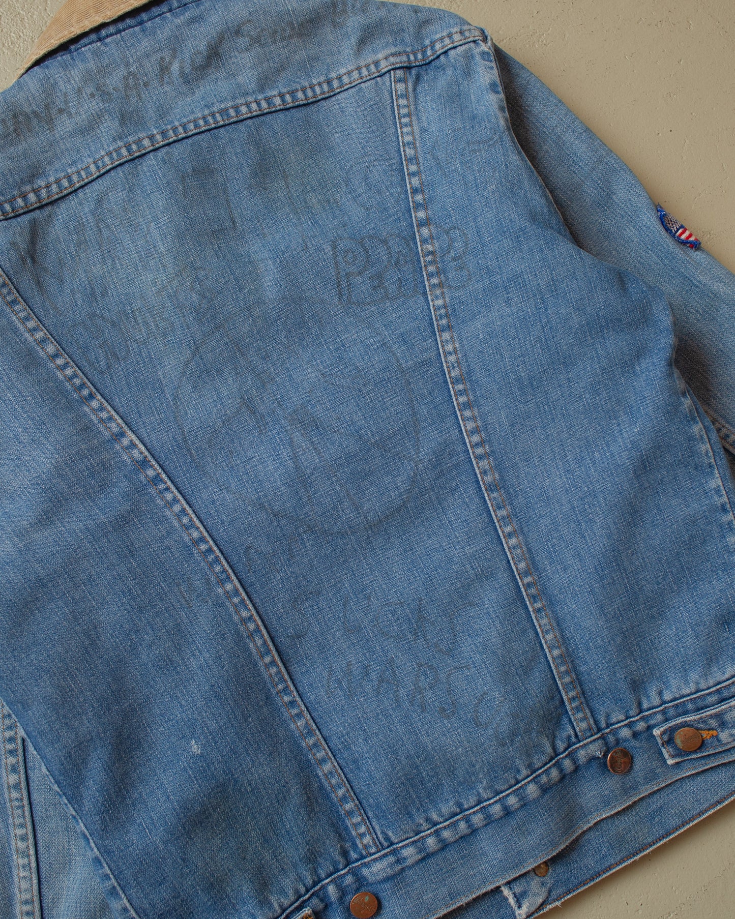 1970s Personalized lined Wrangler Denim Jacket - M