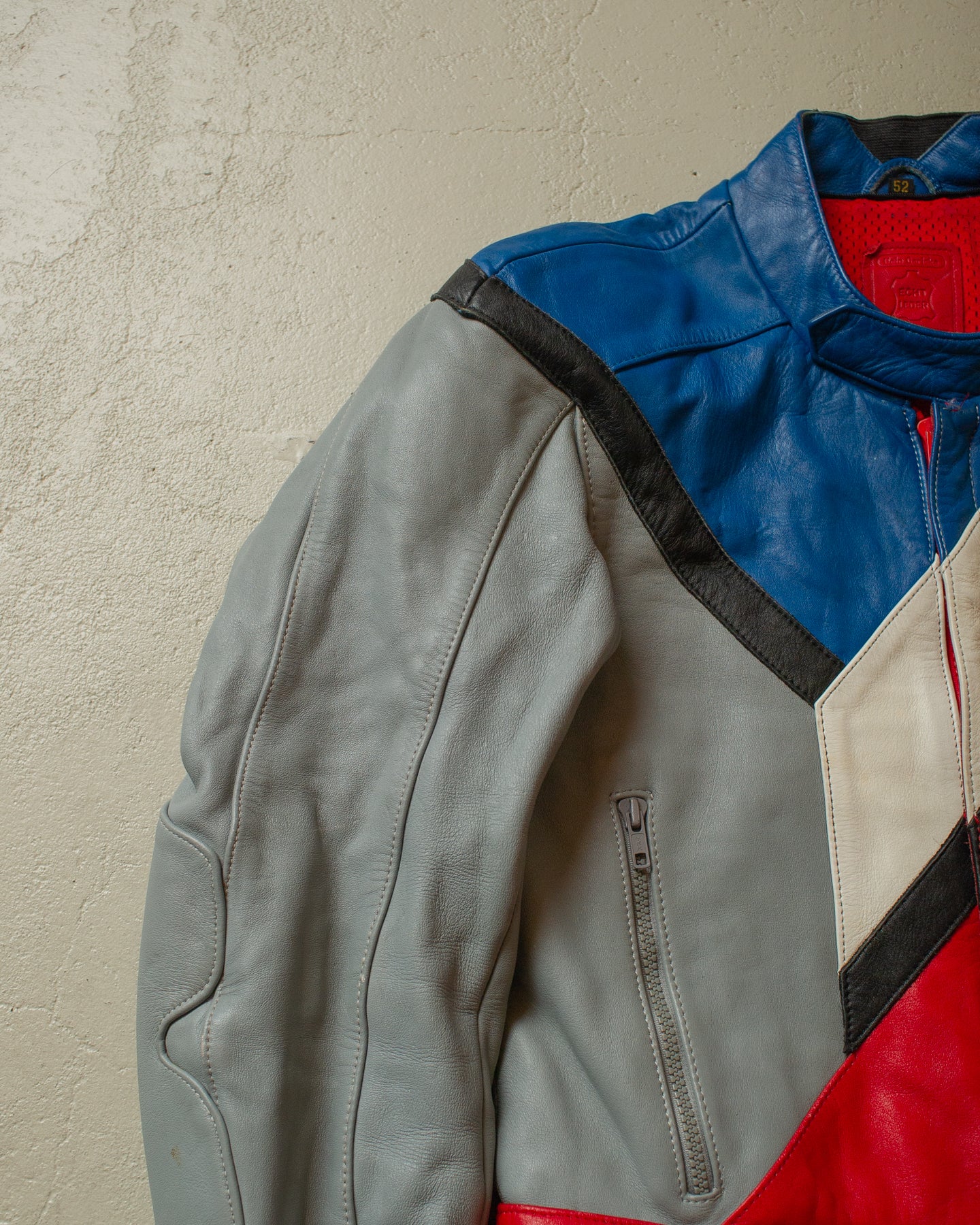 1980s Hein Gericke Colorblock Moto Leather Jacket multi - M/L