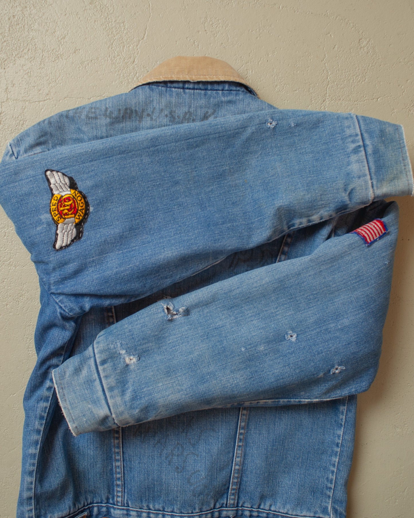 1970s Personalized lined Wrangler Denim Jacket - M