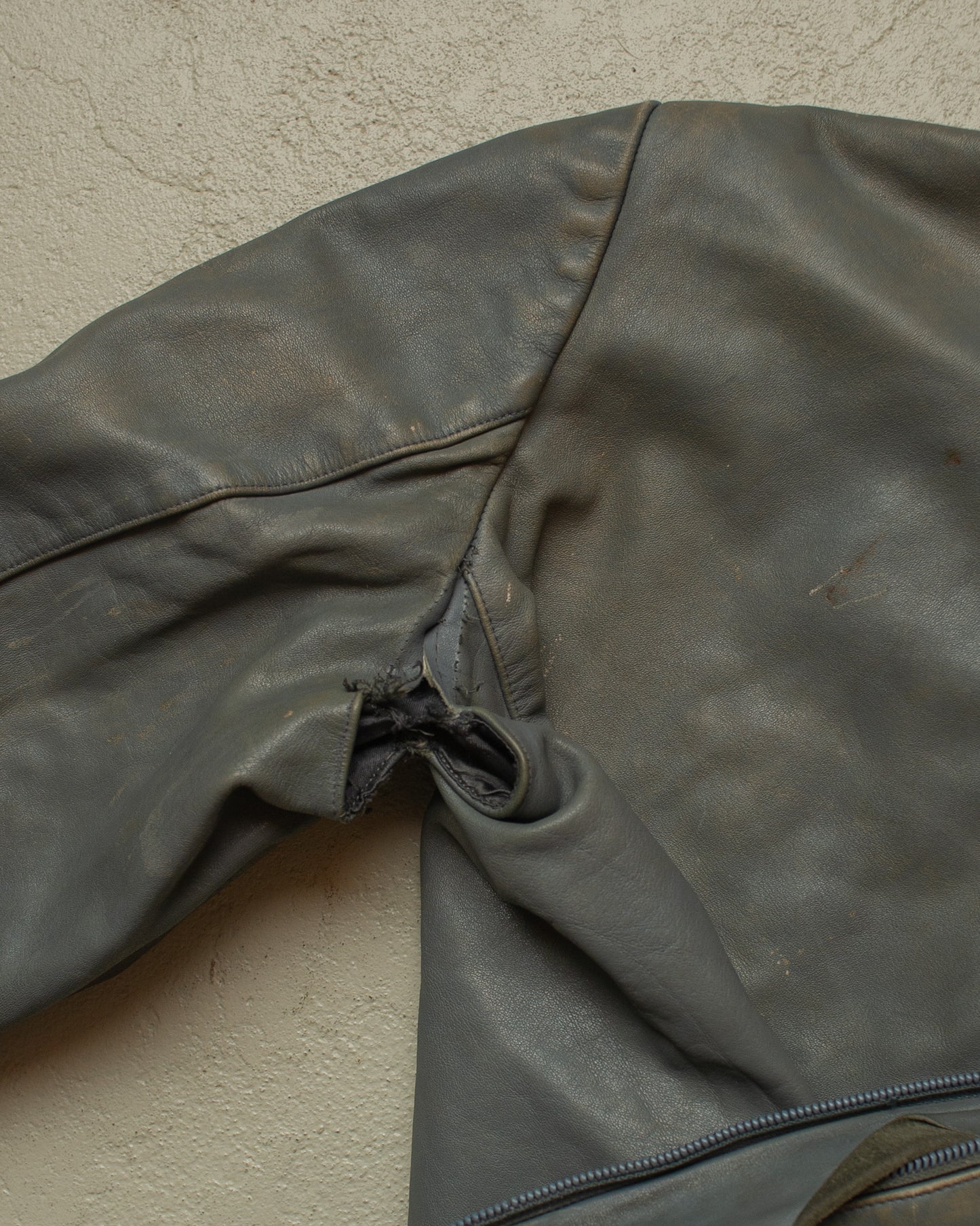 1982 German Navy Uboot Leather Jacket grey - M/L