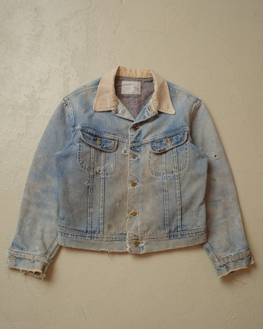 1970s/80s distressed Lee Stromrider lined Denim Jacket - L/XL