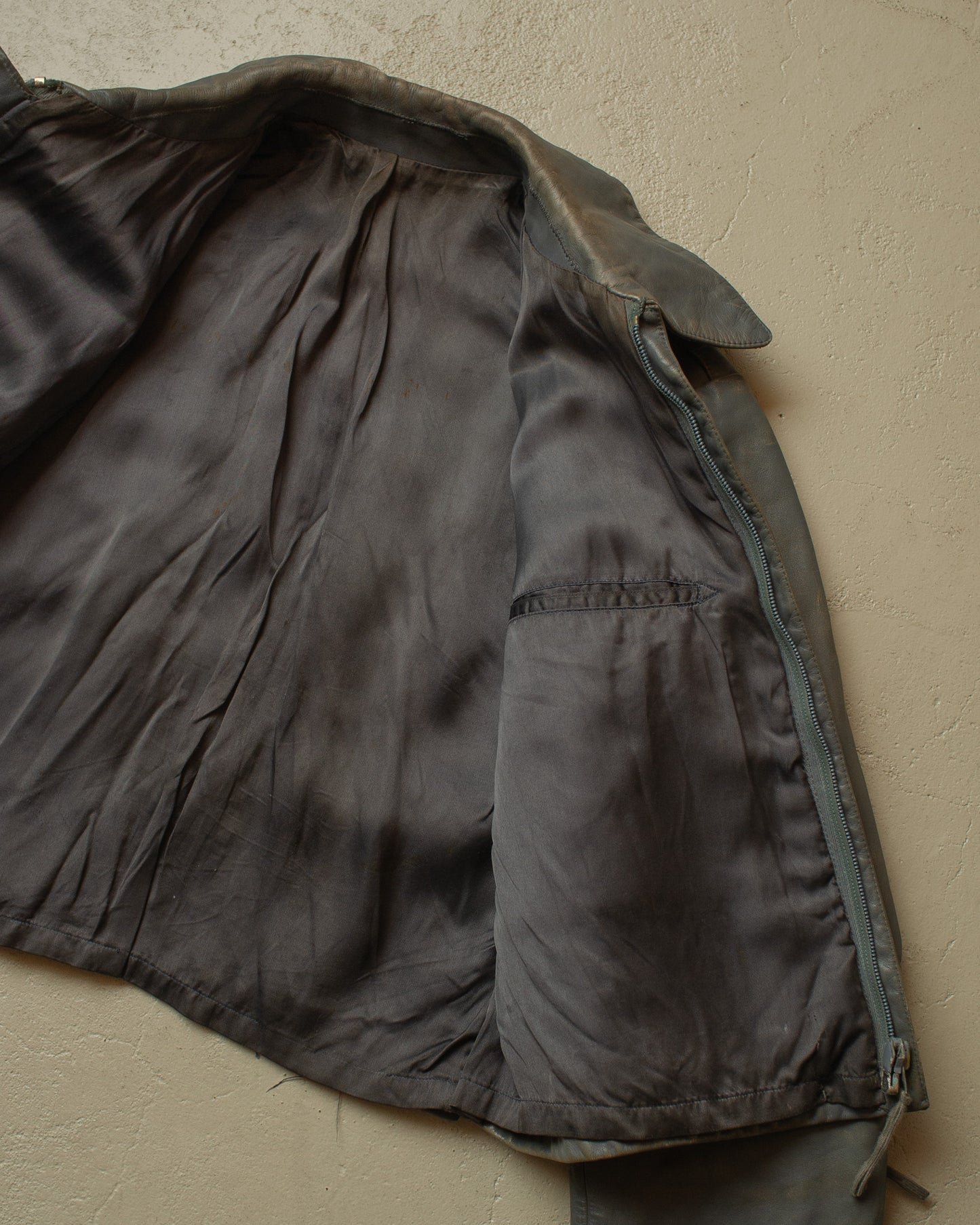 1982 German Navy Uboot Leather Jacket grey - M/L
