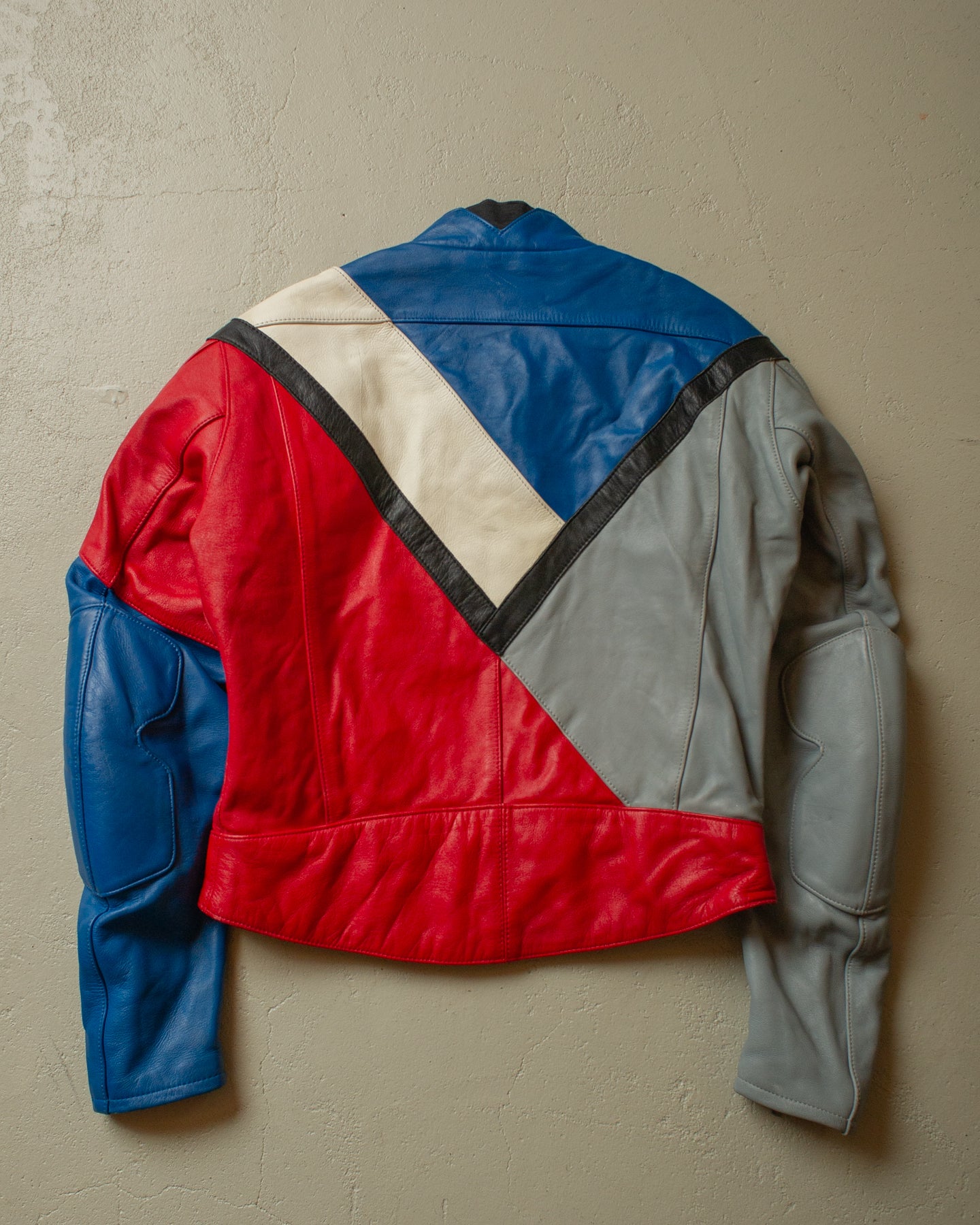 1980s Hein Gericke Colorblock Moto Leather Jacket multi - M/L