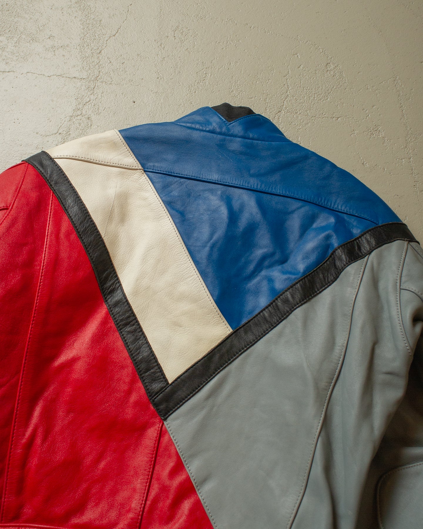 1980s Hein Gericke Colorblock Moto Leather Jacket multi - M/L