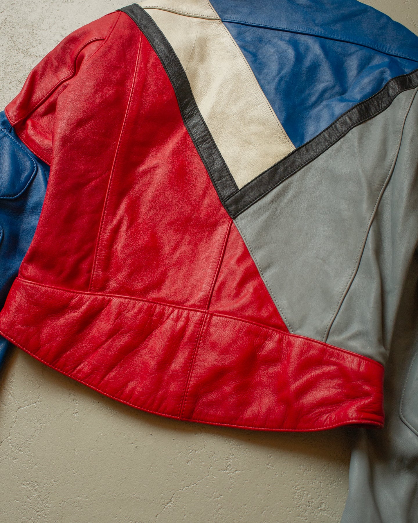 1980s Hein Gericke Colorblock Moto Leather Jacket multi - M/L