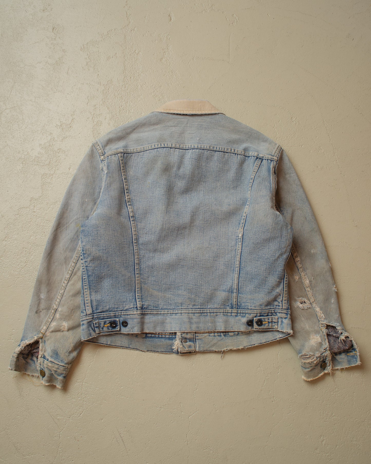 1970s/80s distressed Lee Stromrider lined Denim Jacket - L/XL