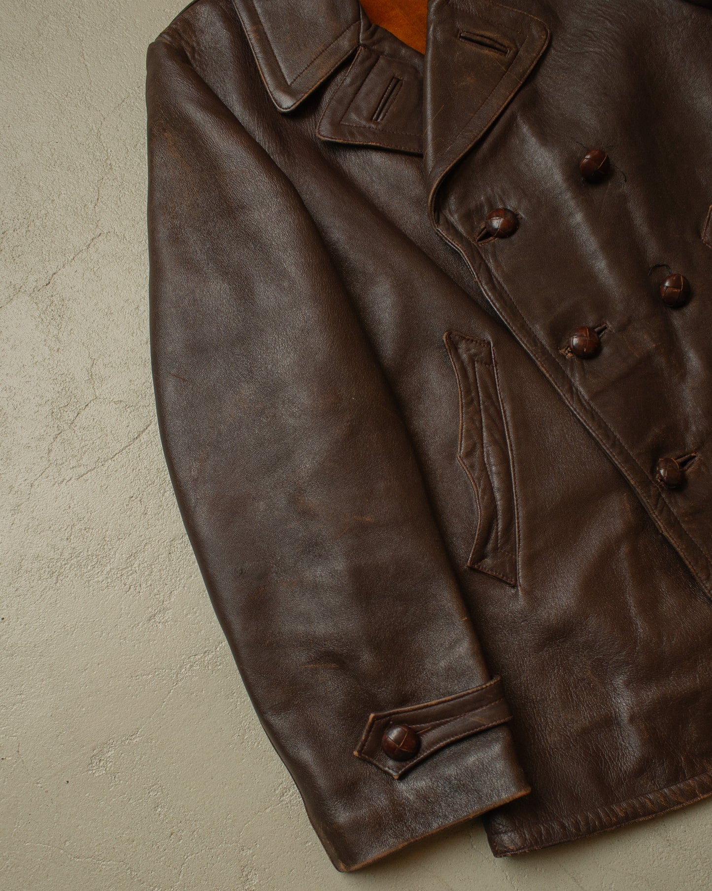 1930s German Cahocra "ADEFA" Leather Car Coat brown - M