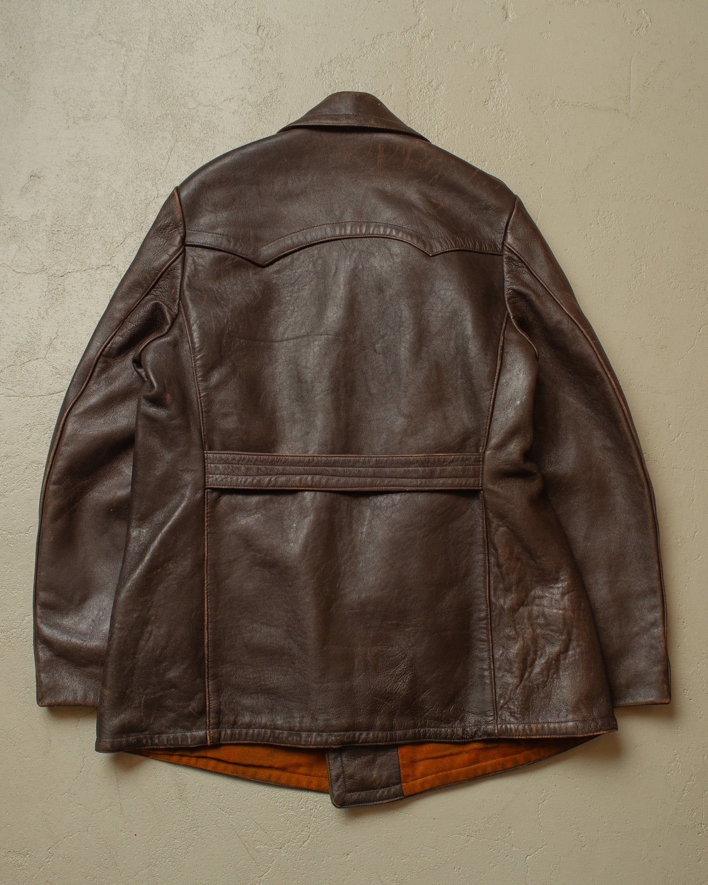 1930s German Cahocra "ADEFA" Leather Car Coat brown - M