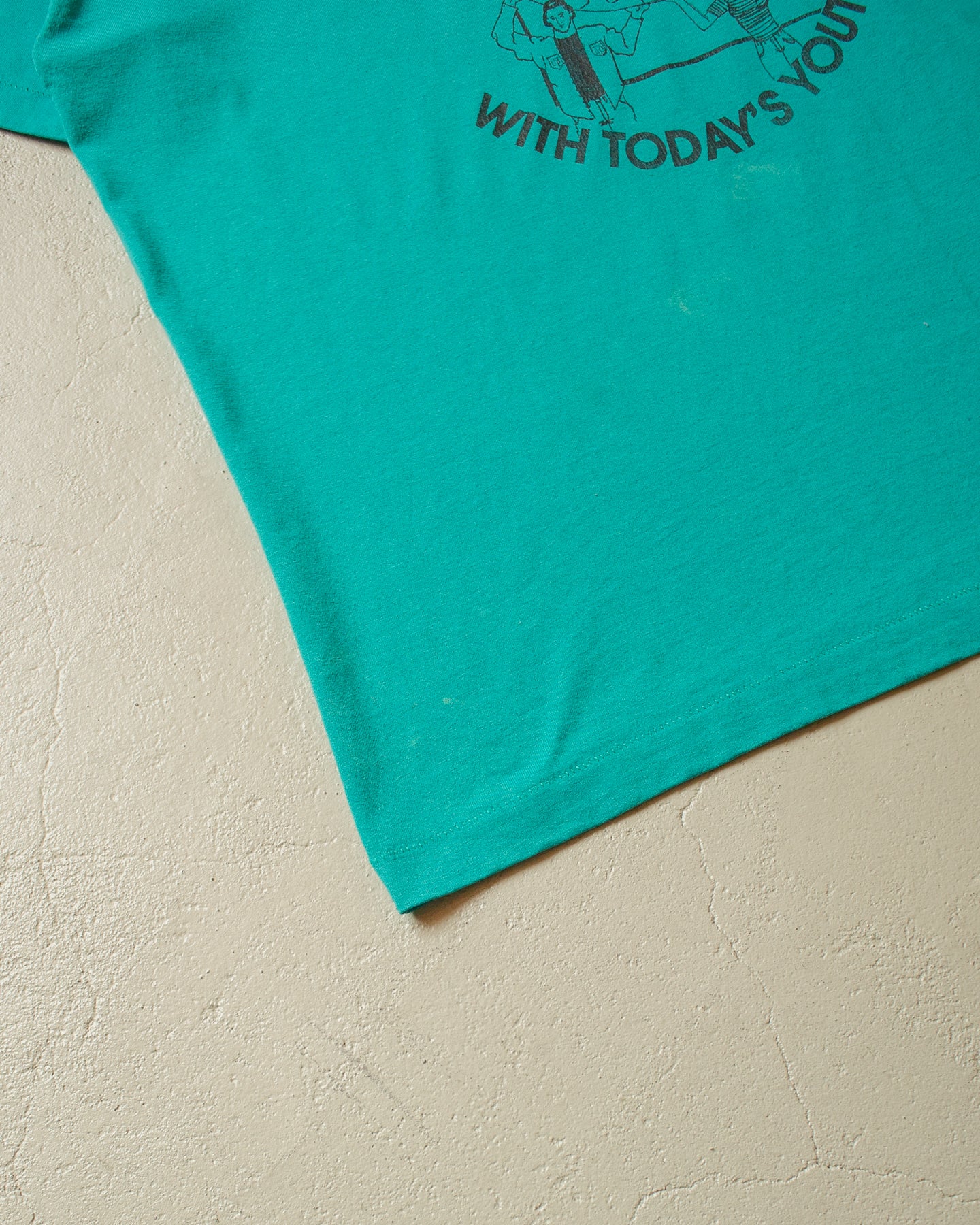 1990s Building the Future T-shirt turquoise - XL