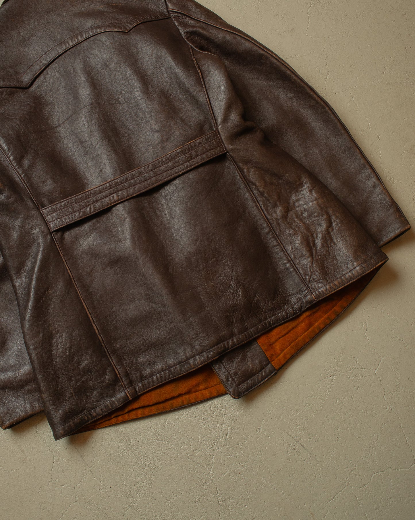 1930s German Cahocra "ADEFA" Leather Car Coat brown - M