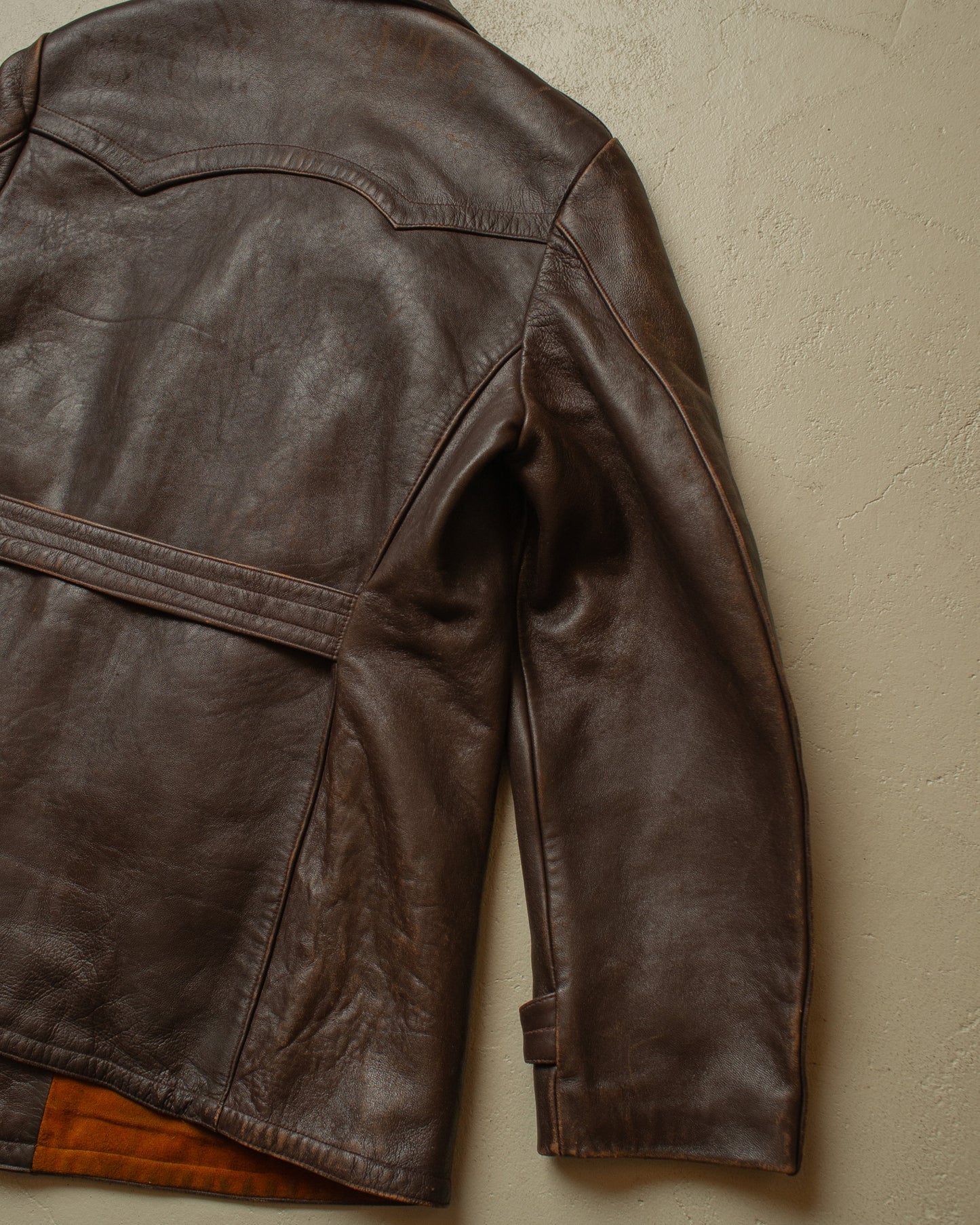 1930s German Cahocra "ADEFA" Leather Car Coat brown - M