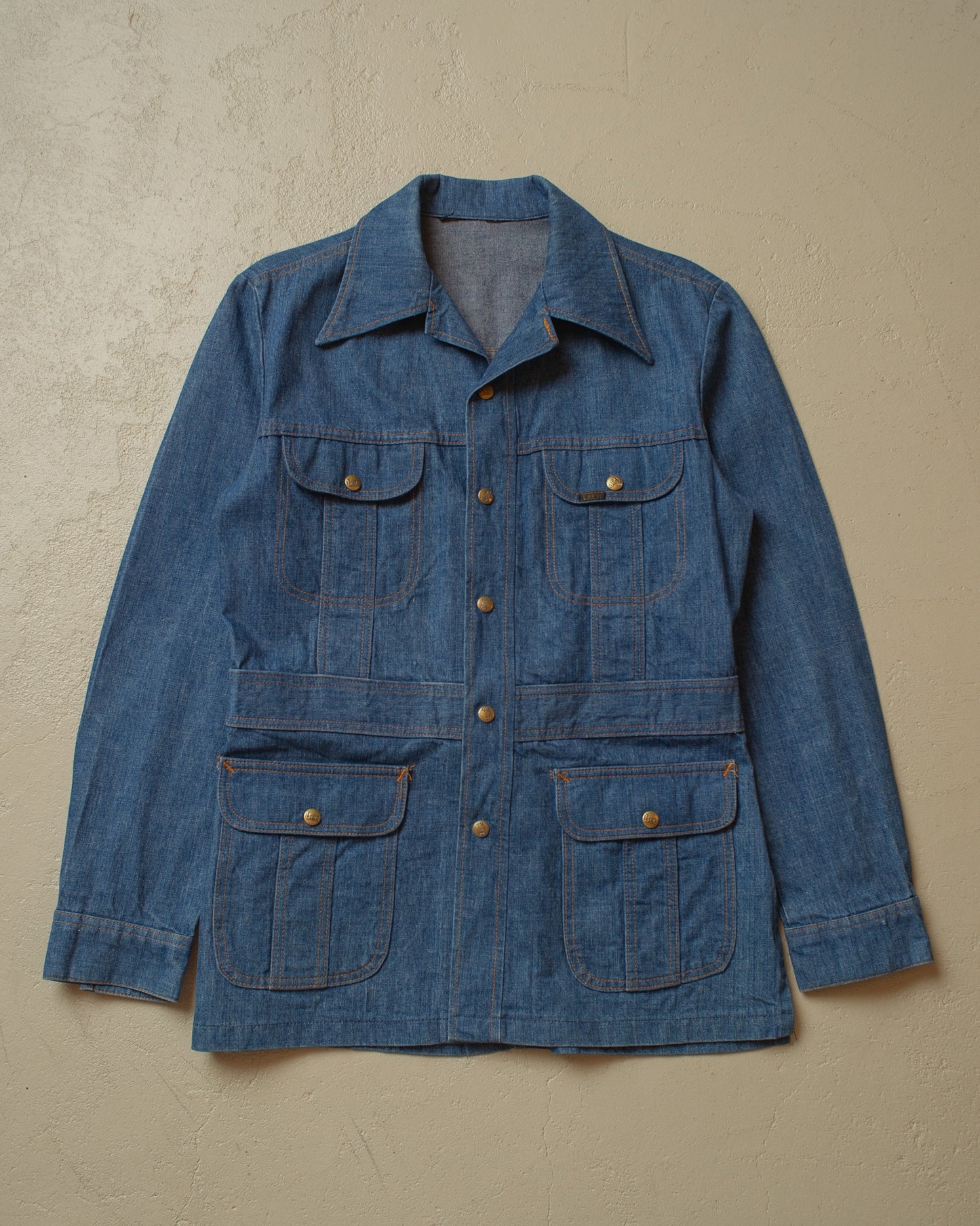 1970s Lee Denim Coat Blue - L