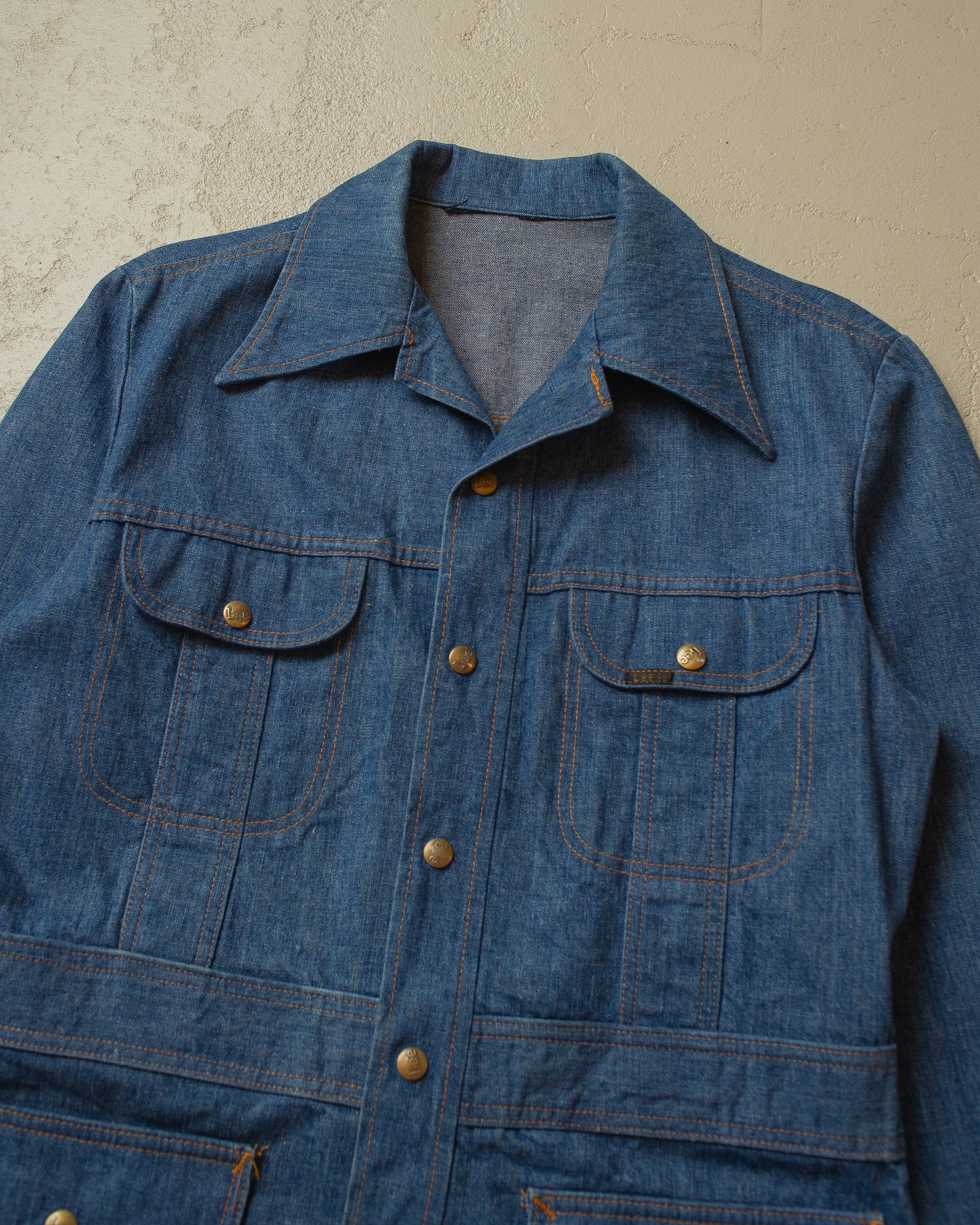 1970s Lee Denim Coat Blue - L