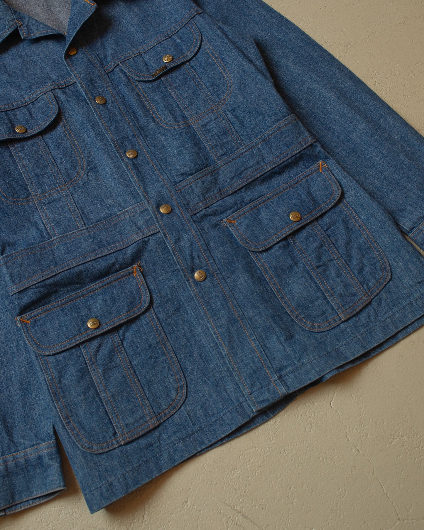 1970s Lee Denim Coat Blue - L