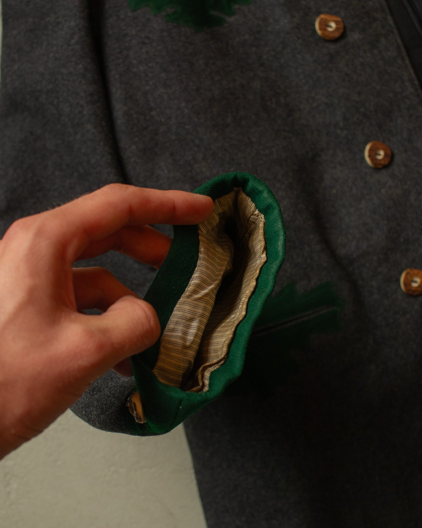 1930s German "Janker" Double breasted Traditional Jacket grey - M