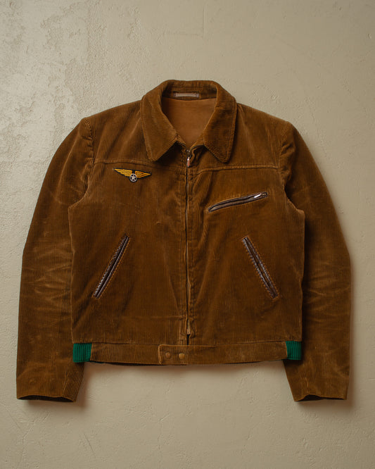 1950s Dutch lined Corduroy Work Jacket brown - L/XL