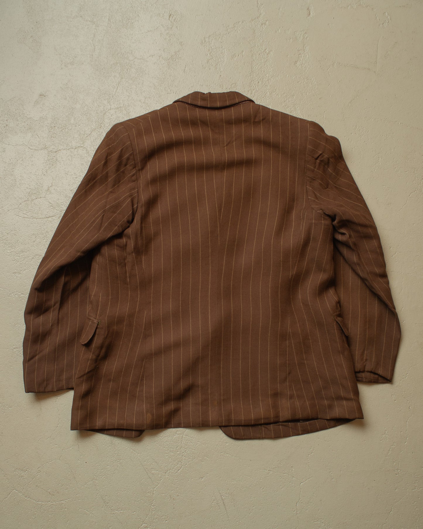 1930s German pinstriped Single breasted Suit brown - M/L