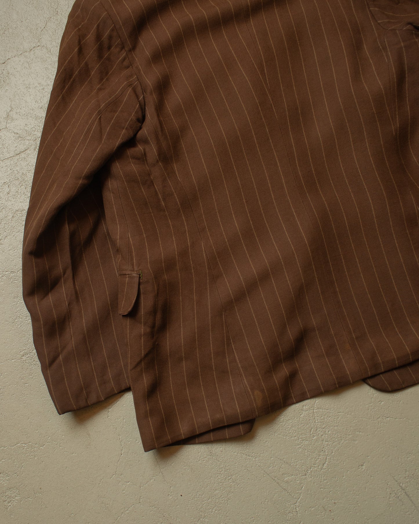 1930s German pinstriped Single breasted Suit brown - M/L