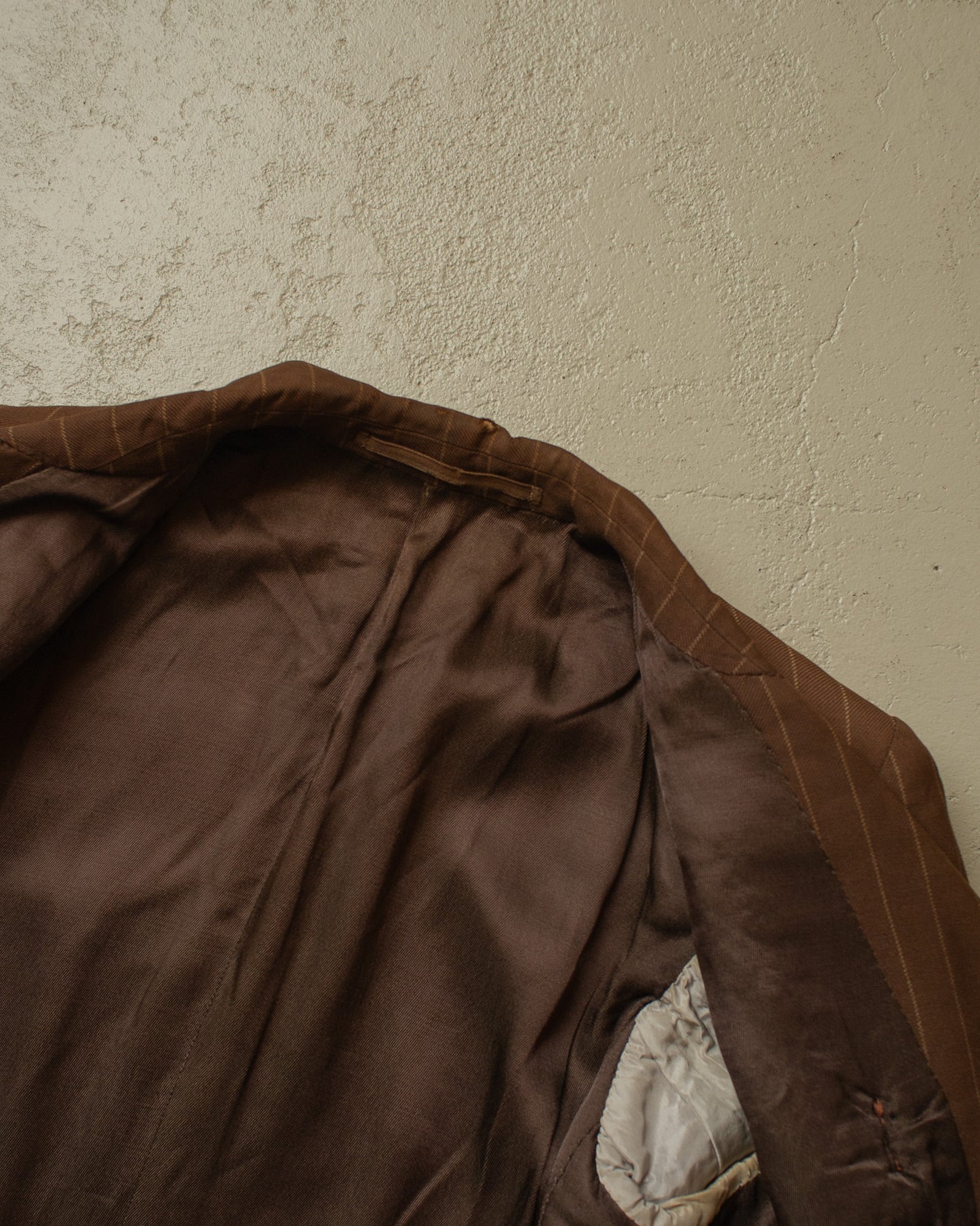 1930s German pinstriped Single breasted Suit brown - M/L