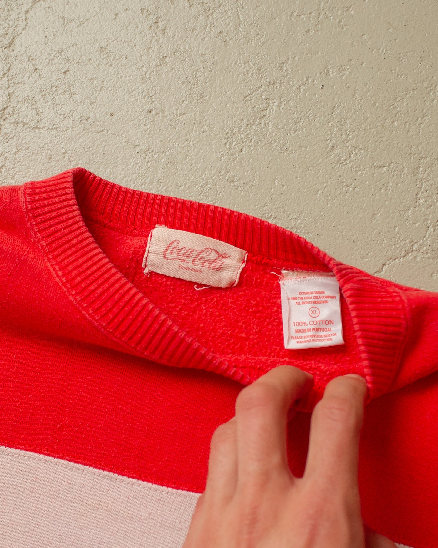 1986 Faded Coca Cola Sweatshirt red - L/XL