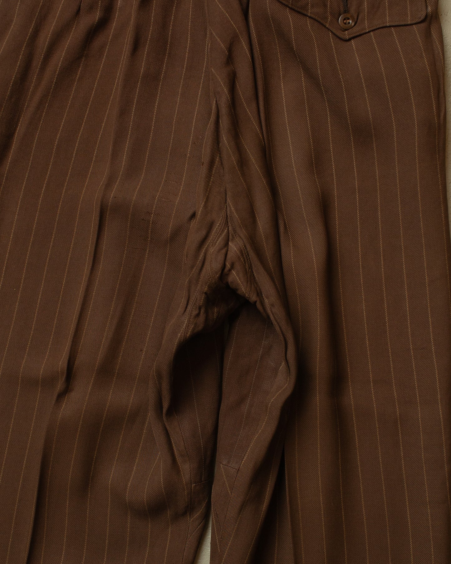 1930s German pinstriped Single breasted Suit brown - M/L
