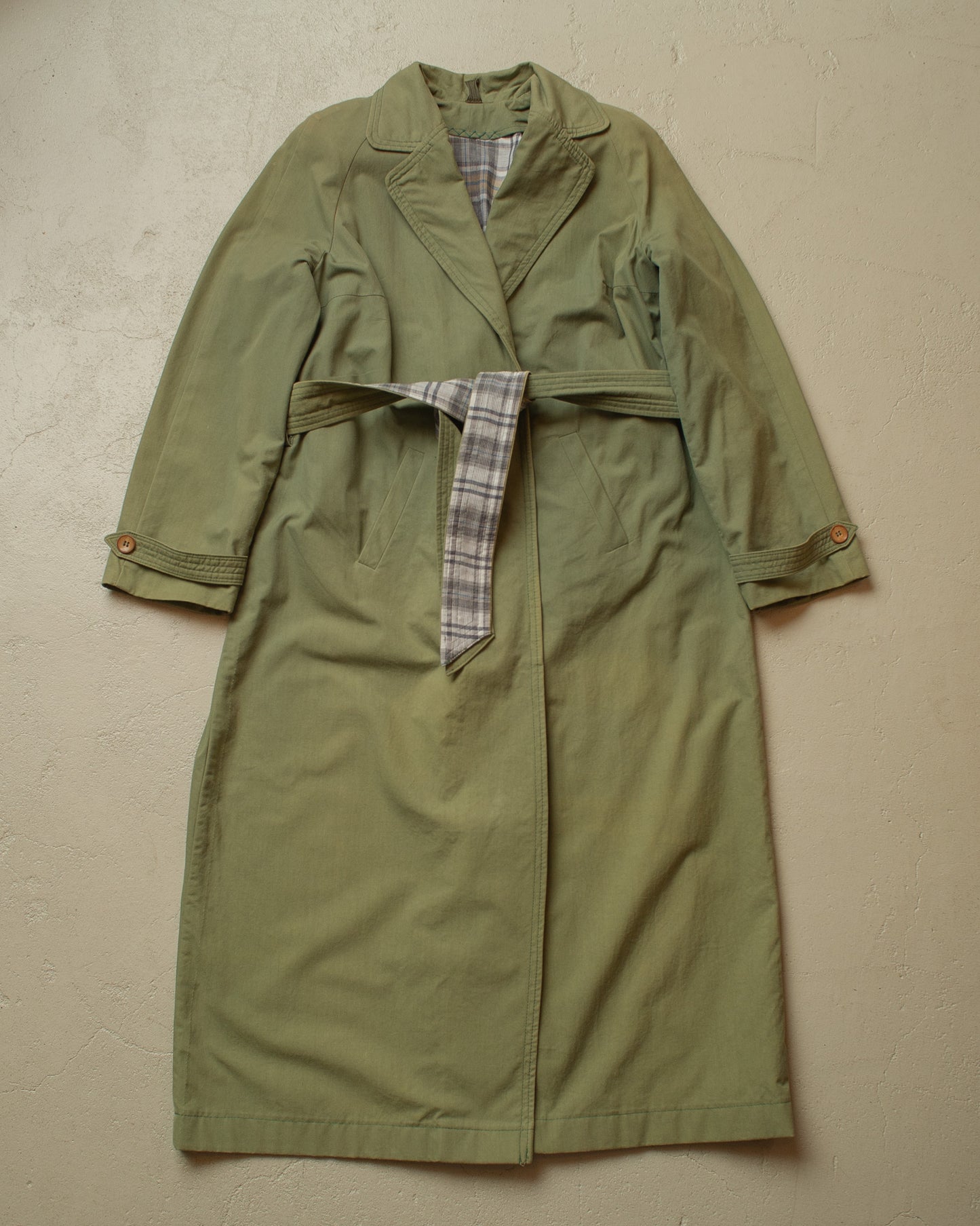 1950s German Womens Raglan Trenchcoat green - M/L