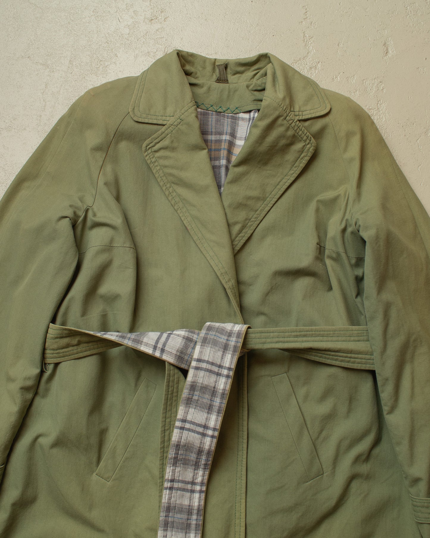 1950s German Womens Raglan Trenchcoat green - M/L