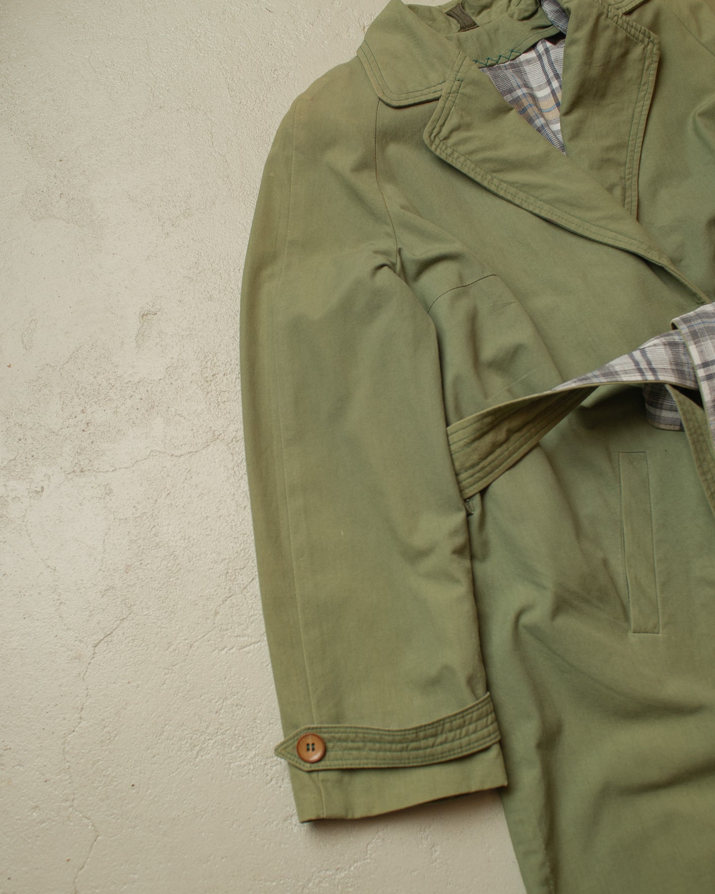 1950s German Womens Raglan Trenchcoat green - M/L