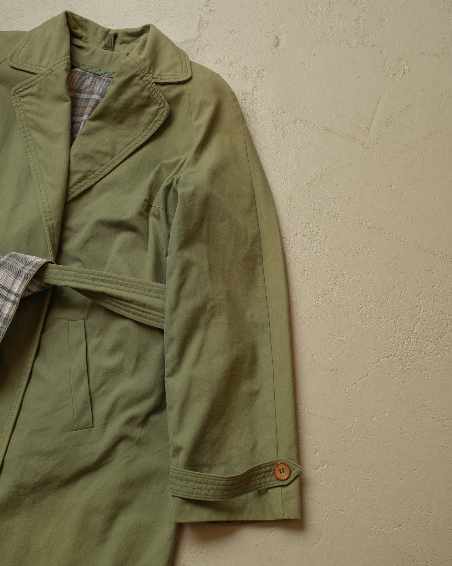 1950s German Womens Raglan Trenchcoat green - M/L