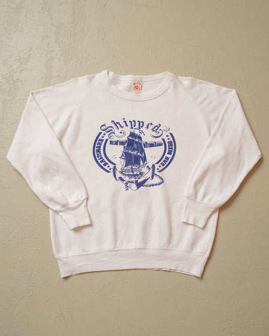 1970s Shipped Raglan Sweatshirt white - M/L