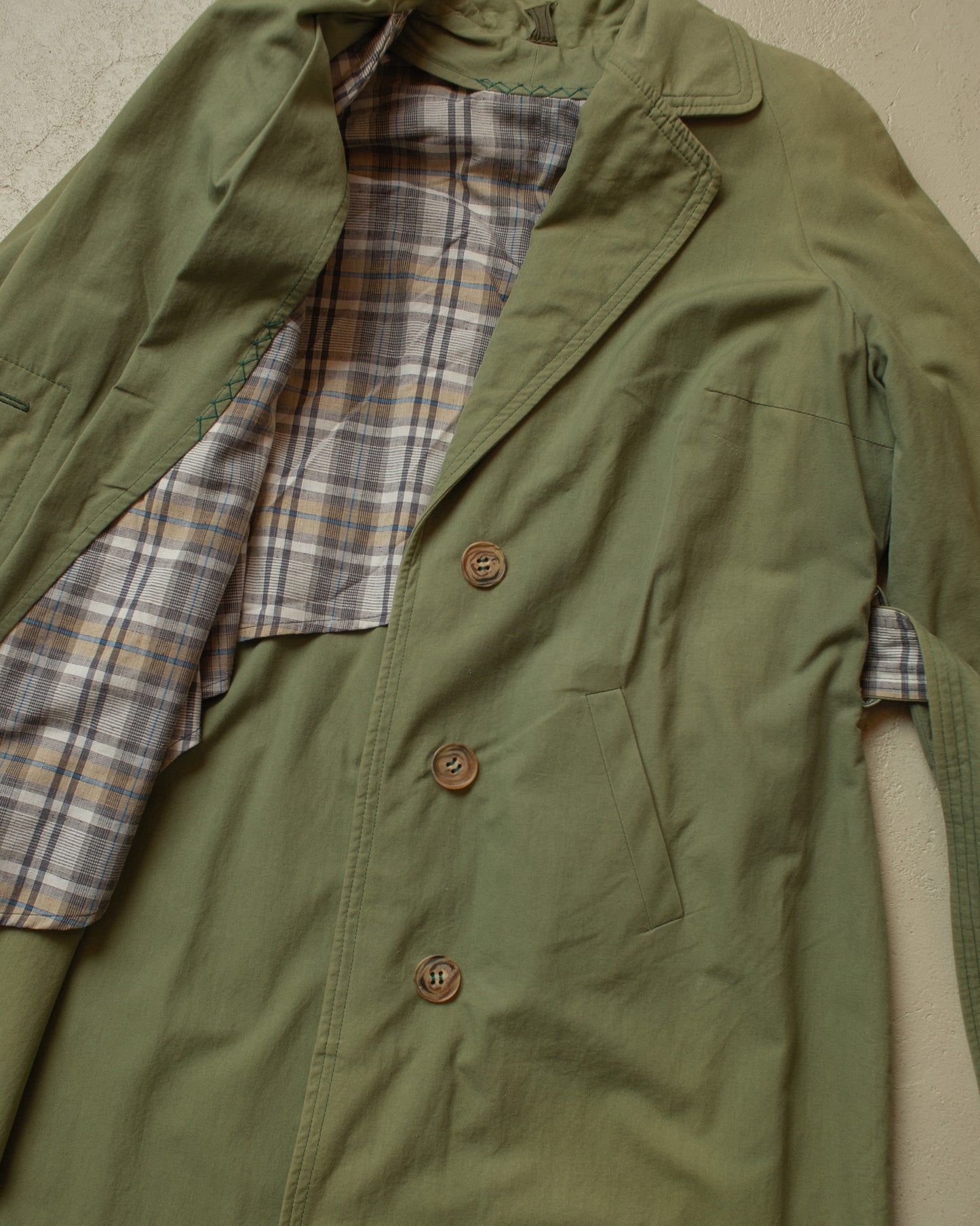 1950s German Womens Raglan Trenchcoat green - M/L
