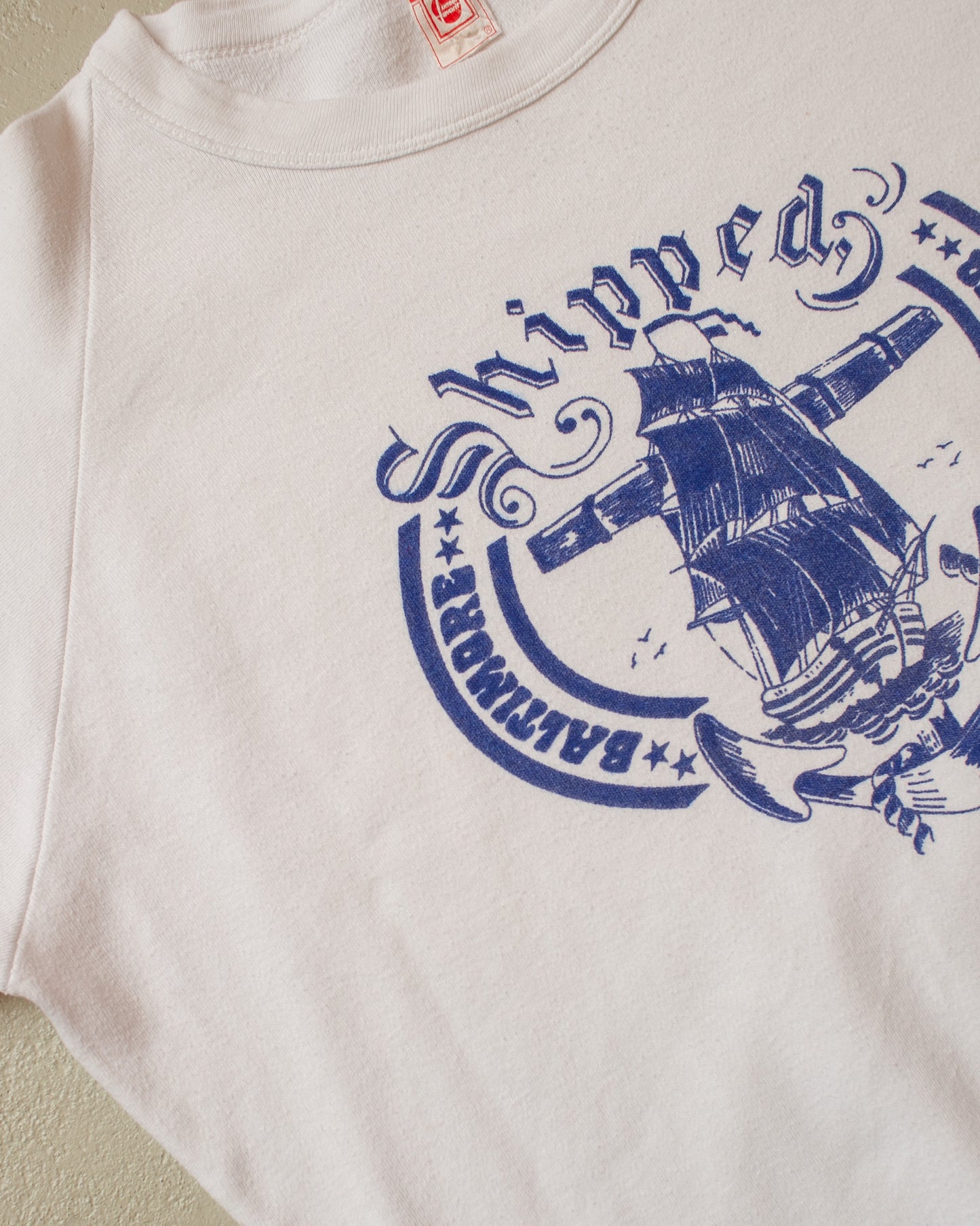 1970s Shipped Raglan Sweatshirt white - M/L