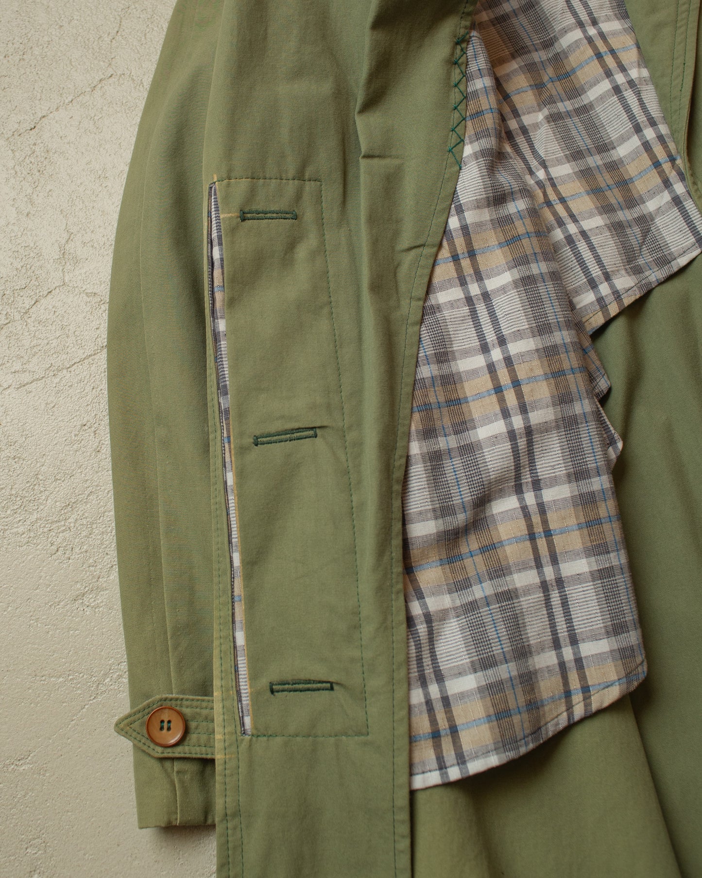 1950s German Womens Raglan Trenchcoat green - M/L