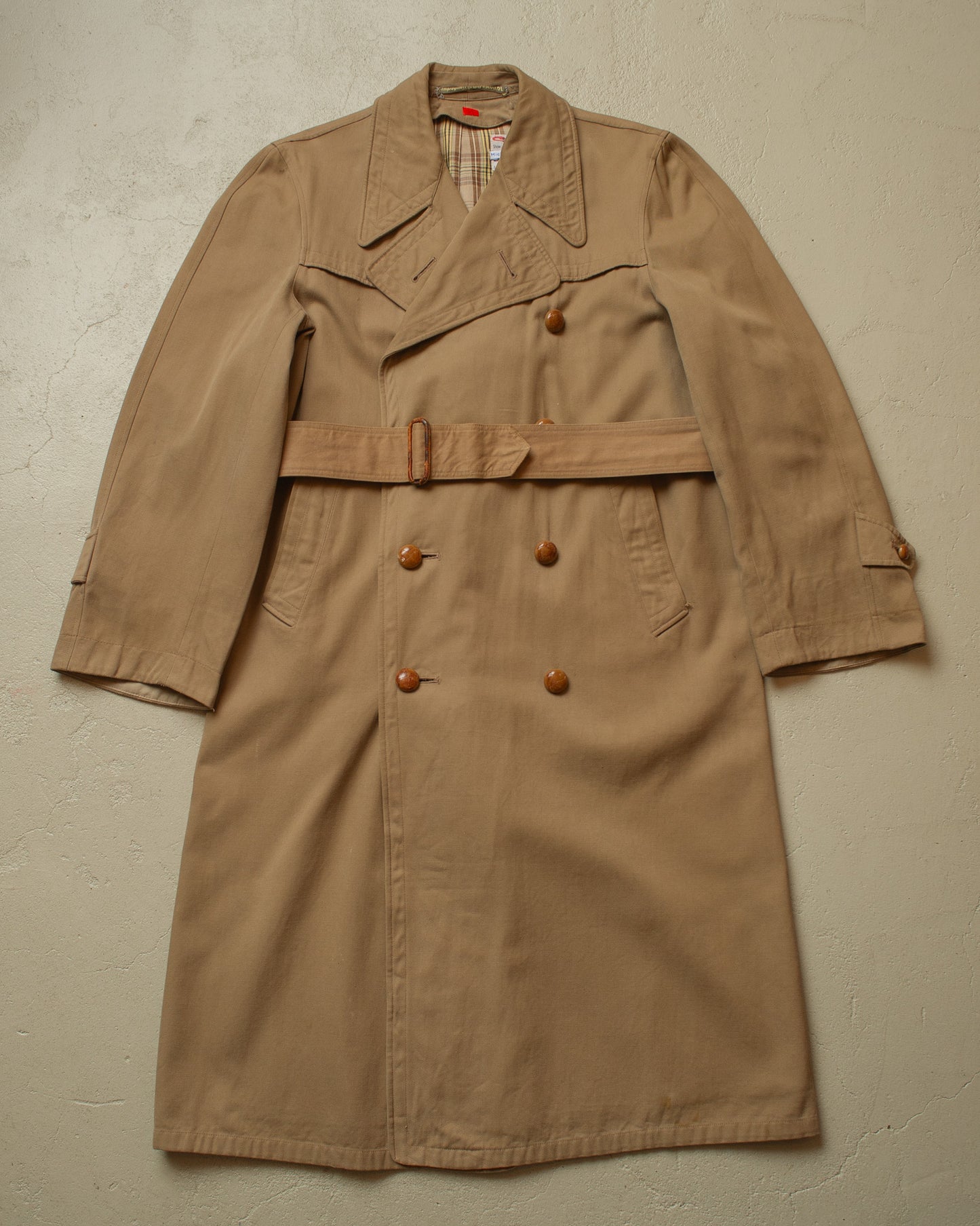 1950s German "Zetka" Double breasted Trenchcoat beige - L