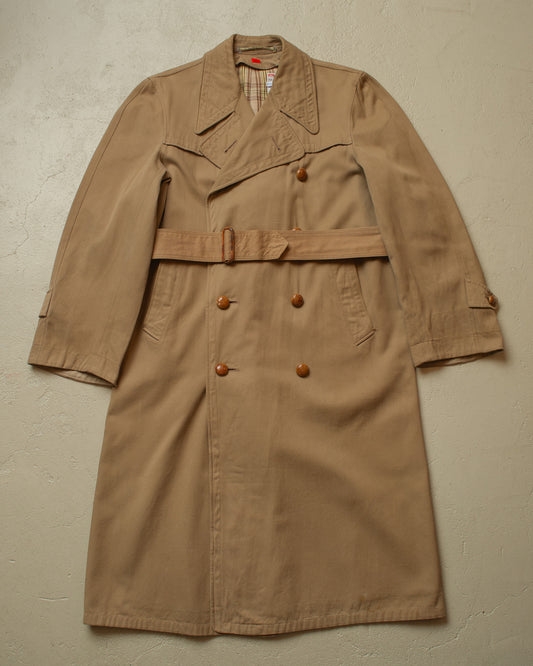 1950s German "Zetka" Double breasted Trenchcoat beige - L
