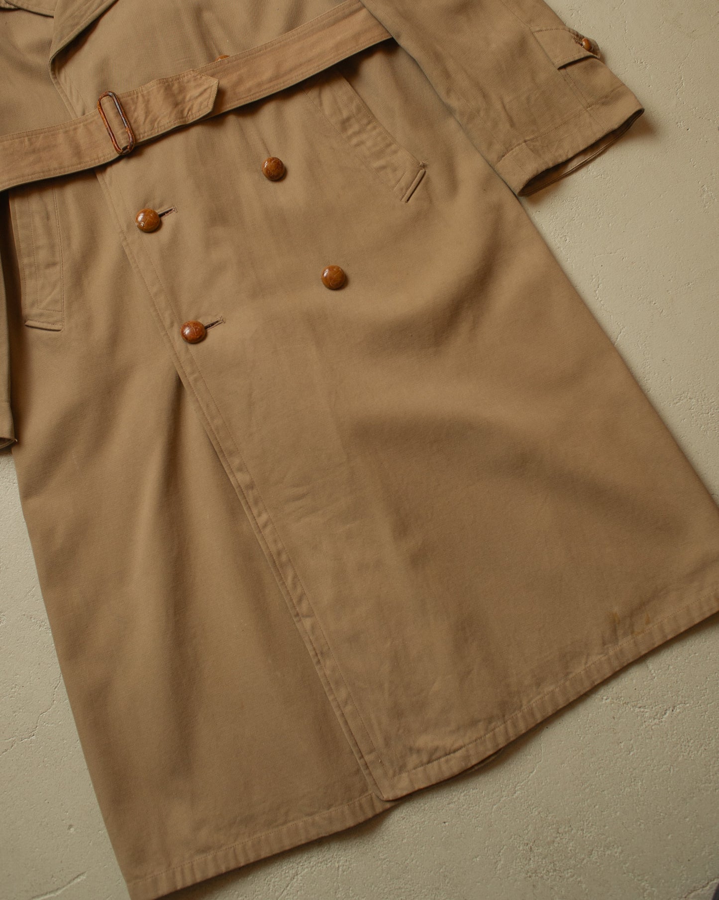 1950s German "Zetka" Double breasted Trenchcoat beige - L