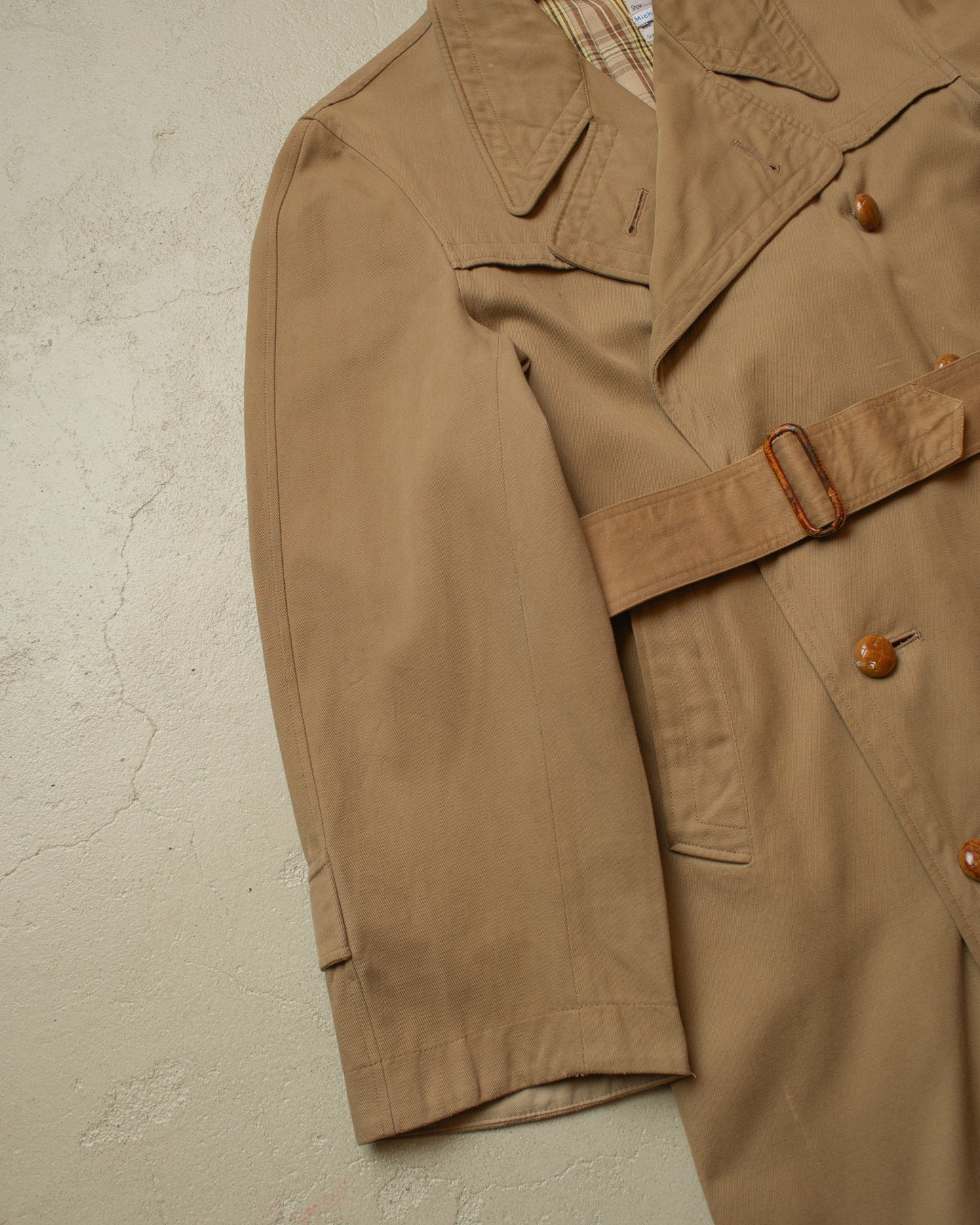 1950s German "Zetka" Double breasted Trenchcoat beige - L
