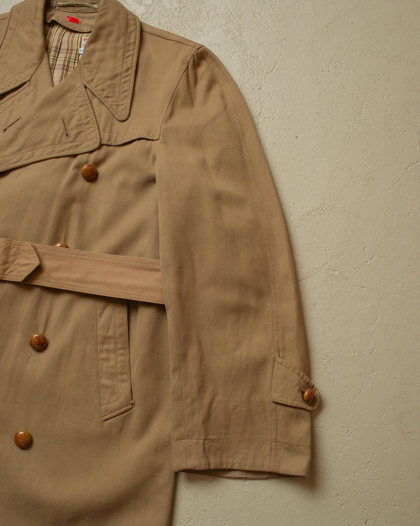 1950s German "Zetka" Double breasted Trenchcoat beige - L