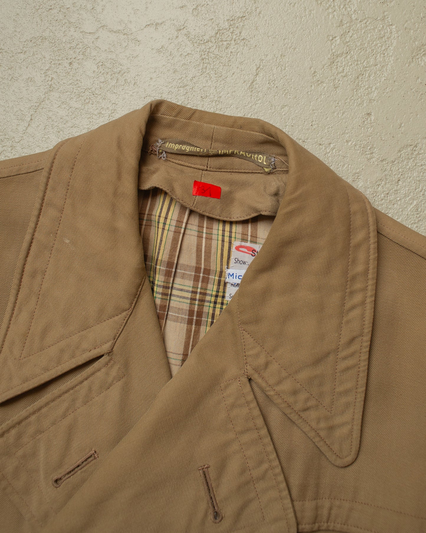 1950s German "Zetka" Double breasted Trenchcoat beige - L