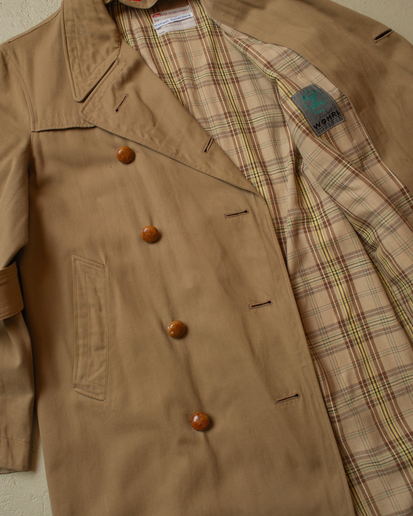 1950s German "Zetka" Double breasted Trenchcoat beige - L
