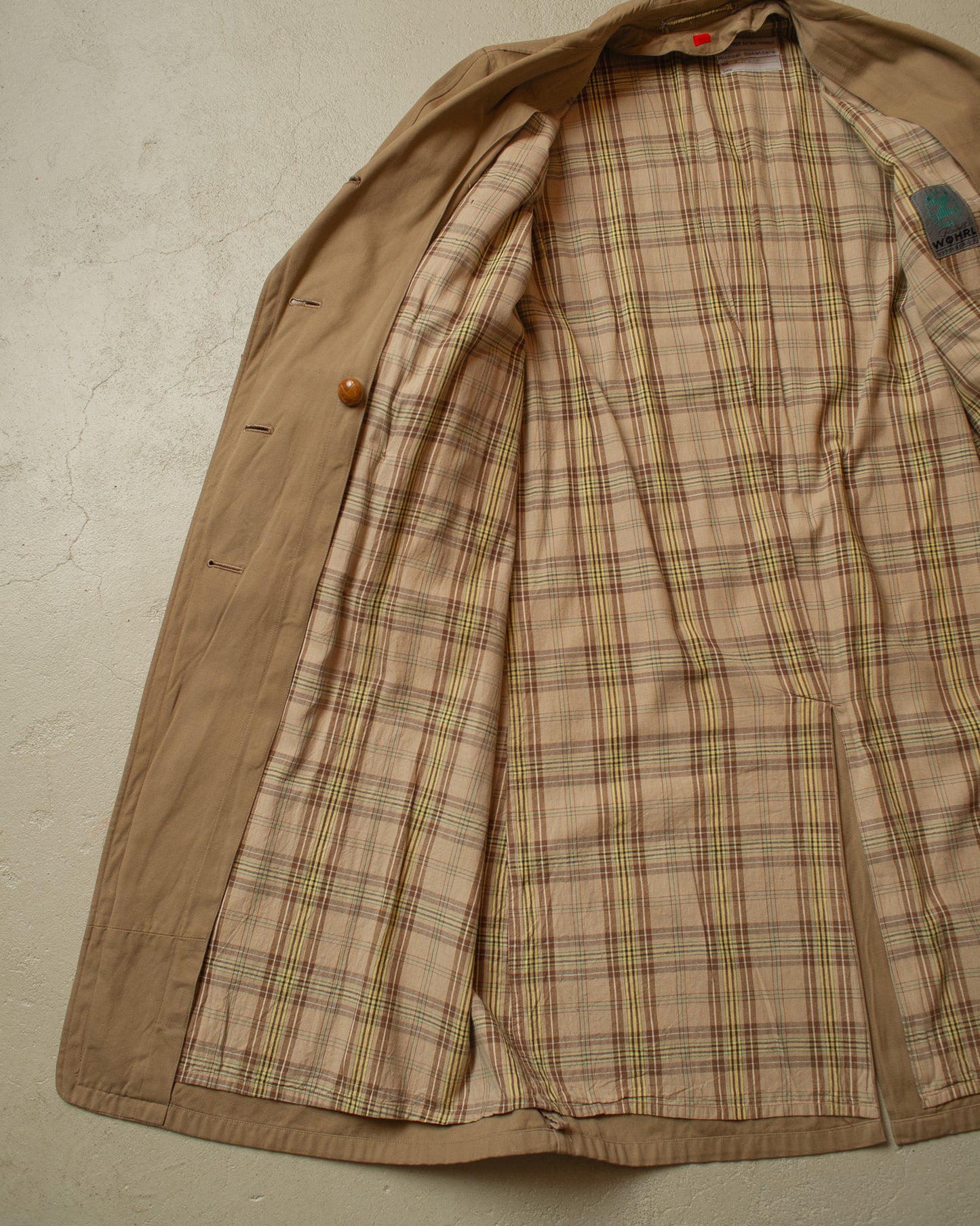 1950s German "Zetka" Double breasted Trenchcoat beige - L