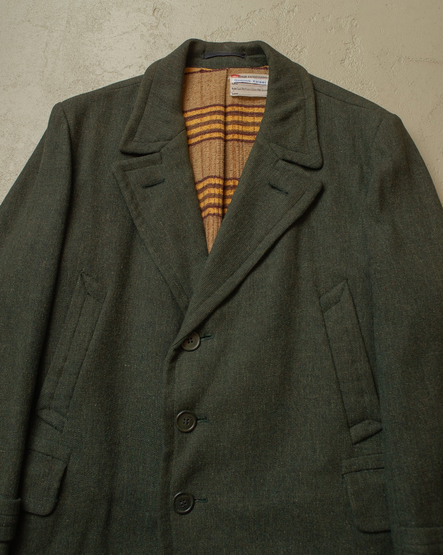1930s German Belted Wool Short Coat green - XL